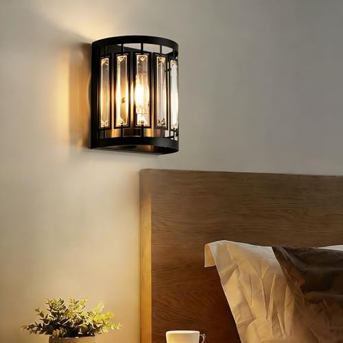 Modern Wall Sconce Set of 2, Crystal Wall Sconces Lighting - Image 2