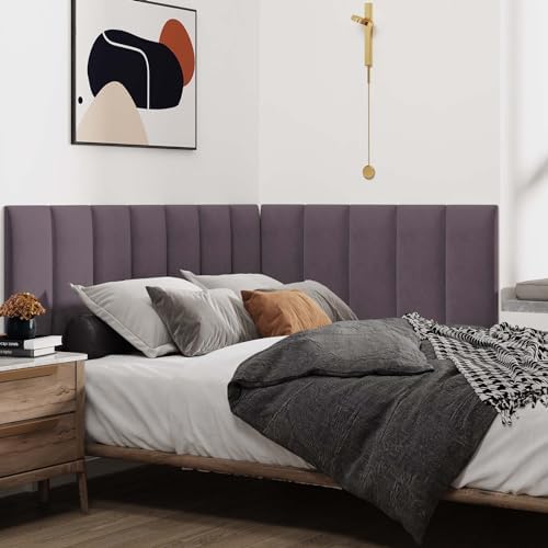 IFNOW Wall Mounted Headboard, Peel and Stick Panels, Dark Purple - Image 4