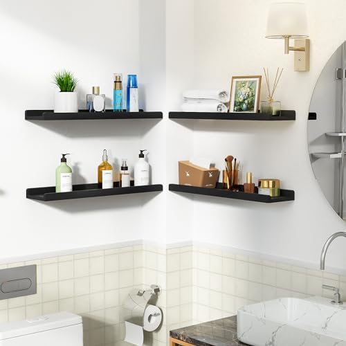 Love-KANKEI 24" Black Floating Wall Shelves - Image 2
