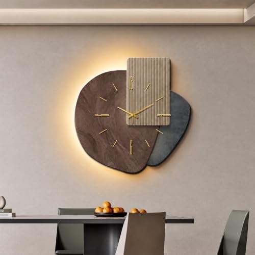 Creative Hanging Clock with Led Light, Irregular Creative Decorative Clock by ZGLGKL