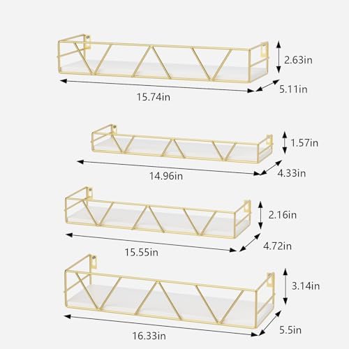 Floating Shelves Set of 4, Wood Wall Shelf, Farmhouse Shelf - Image 3