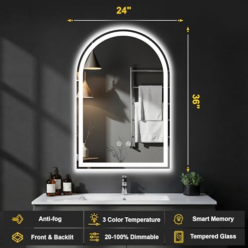 Arched LED Bathroom Mirror - Image 2