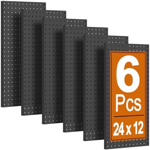 PBHEPJ 6 Pcs Metal Pegboard Panels, Includes Drywall Anchors and Screws Kits by PBHEPJ