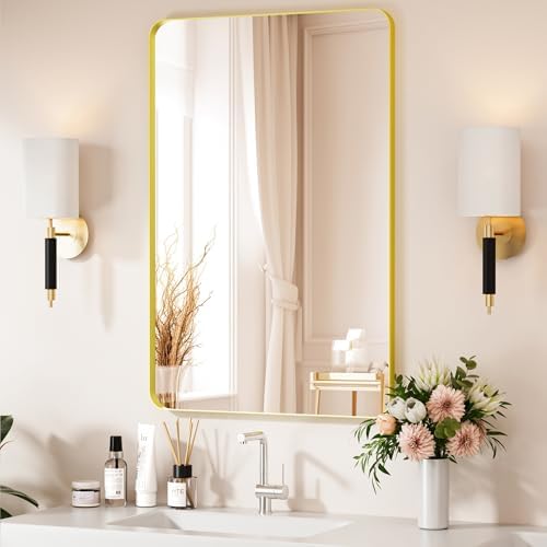 Gold Bathroom Mirror 24X36 Inch Bathroom Vanity Mirror by Venusmiles
