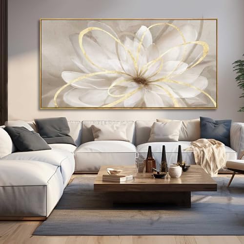 SOUGUAN Room Decor Large Canvas Wall Art Living Room Decor Gold Wall Decor Line - Image 2