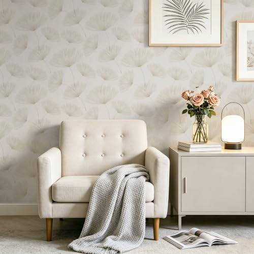 Neutral Botanical Peel and Stick Wallpaper Modern Farmhouse Contact Paper - Image 2