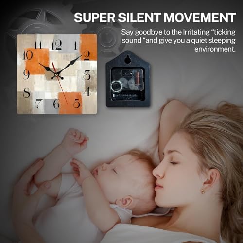 ArtSocket Square Wall Clock Silent Non-Ticking 12" Geometric - Image 2