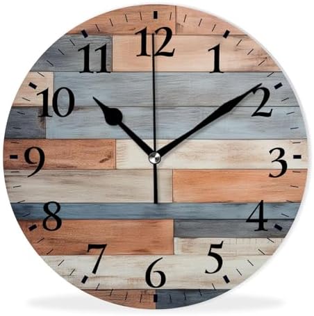 Round Analog Wall Clocks Non-Ticking Silent Clock Battery Operated Clcoks by Kyvita