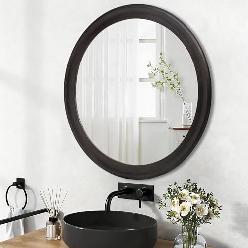 CULER Round Wall Mirrors 36 Inch, Wood Mirror - Image 4