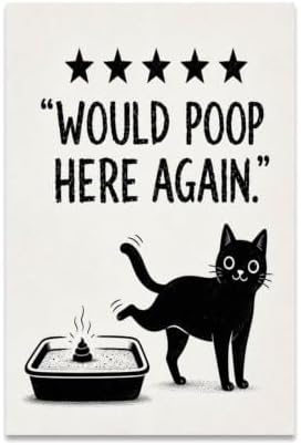 Funny Cat Poster Black Cat Litter Quote Canvas Wall Art Decor by Unknown