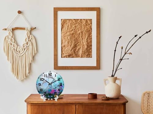 Underwater World wall Clock 10 inch Round Silent Non Ticking Wood Wall Clocks - Image 3