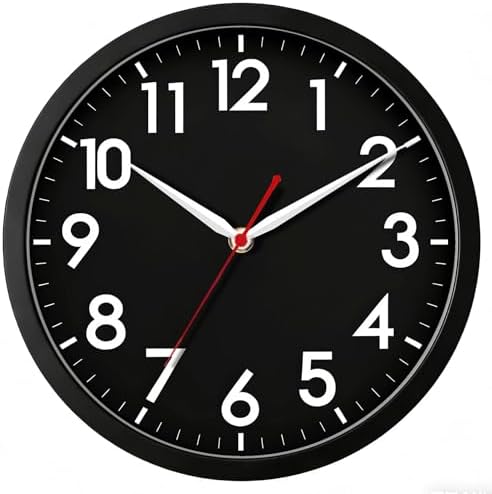 AKCISOT 10 Inch Wall Clock, Silent Battery Operated Analog Clock by Akcisot