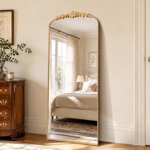 Besdomus Vintage Full Length Mirror: 26"x63" Large Gold Antique Long Mirror by Besdomus