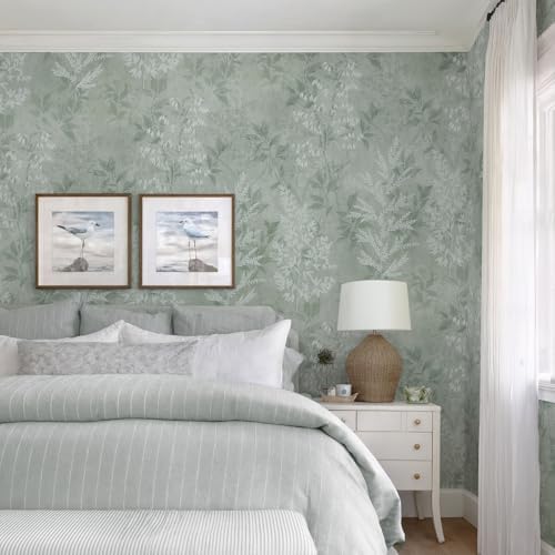 EeeComing Sage Green Vintage Plants Peel and Stick Wallpaper Cottage Self - Image 7