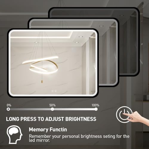 40x30 Inch LED Bathroom Mirror - Image 5