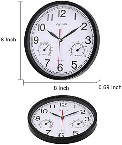 8 Inch White Wall Clock Sweep Silent Wall Clocks - Image 4