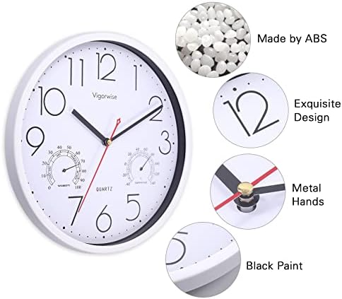 12 Inch White Wall Clock Silent Wall Clocks - Image 3