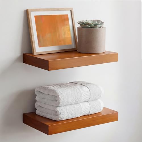 Homeforia 12 Inch Floating Shelves, High-End Solid Pine Wood by Homeforia