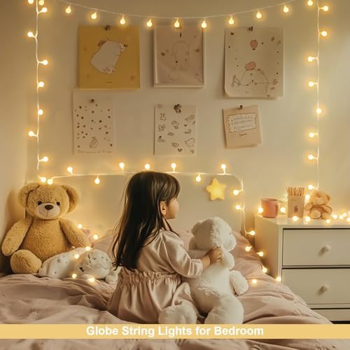 JMEXSUSS Warm White 100 LED Globe Battery Operated Christmas Lights Indoor - Image 2