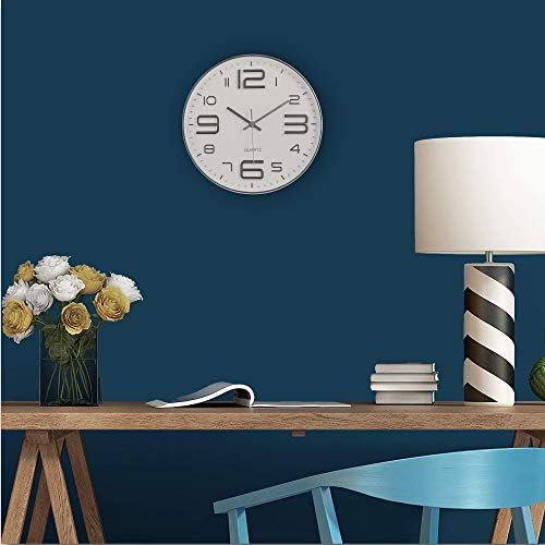 Bernhard Products Silver Wall Clock 12 Inch Silent Non-Ticking Quality Quartz - Image 5