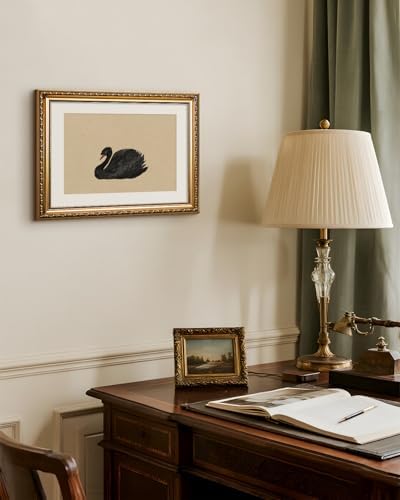 VIYYIEA Vintage Gold Framed Black Swan Canvas Wall Art, 13×16 Inch - Image 4