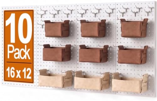 Peg Board, 10 Pack Metal Pegboard Panels and 76 Pcs Hooks and Baskets, Garage by PBHEPJ