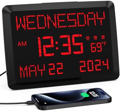 Mesqool 11.5-Inch Large Digital Wall Clock by Mesqool