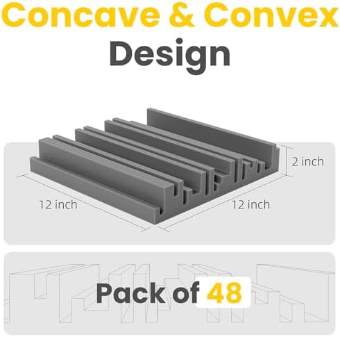 12 Pack Self-Adhesive Sound Proof Foam Panels, High Resilience Sound Proofing - Image 2