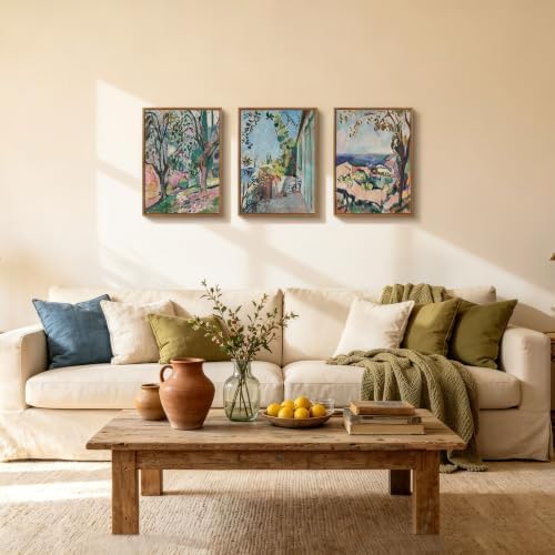 WENGTIAO 3pcs Framed Matisse St. Tropez Landscape Canvas Wall Art - Image 5