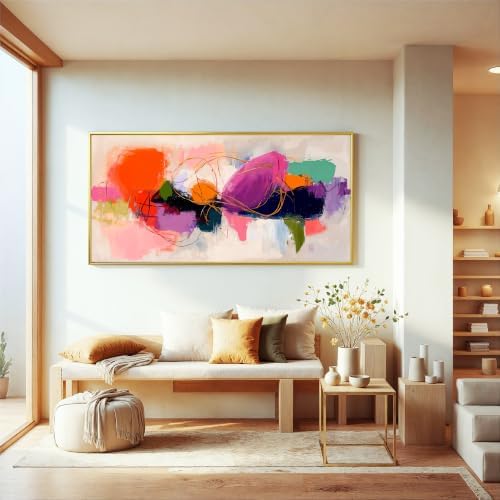 Colorful Graffiti Large Gold Framed Abstract Wall Art - Image 6