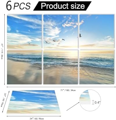 Acoustic Wall Panels Sound Absorbing Panels: Beach Nature Landscape Wall Art - Image 3