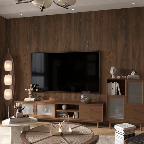 48x354inch Extra Wide Dark Brown Wood Grain Wallpaper Walnut Contact Paper Peel - Image 7