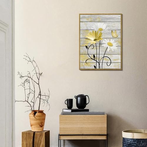 HVEST Yellow Floral Framed Wall Art - Image 6