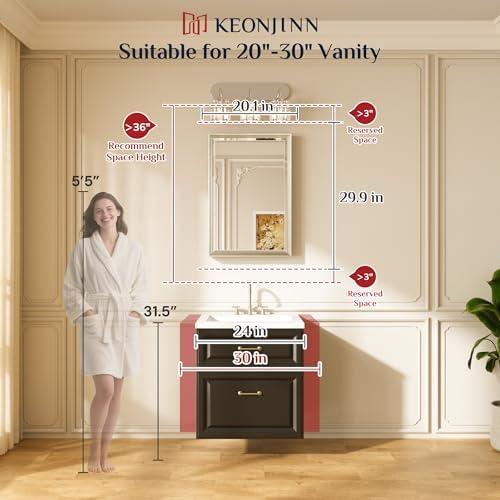 Keonjinn 20" x 30" Gold Bathroom Mirror - Image 2