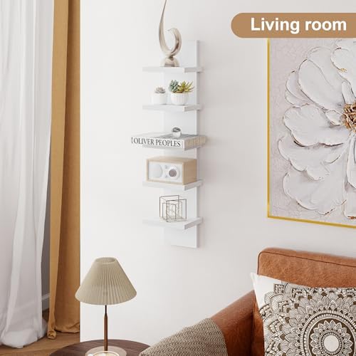 Fun Memories 5 Tier Wall Shelf Unit, Vertical Storage Tower - Image 2