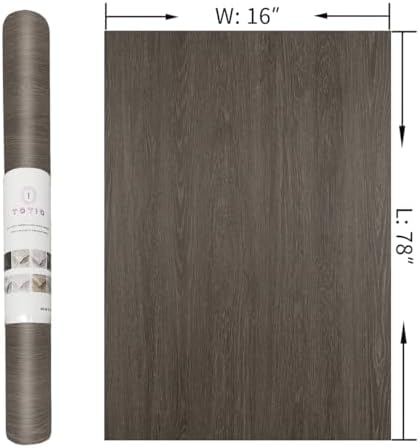 TOTIO Walnut Wood Peel and Stick Wallpaper Dark Brown Wood Grain Contact Paper - Image 7