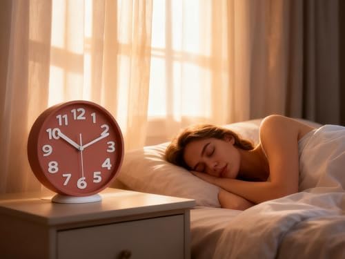 8-Inch Pink Modern Wall Clock – Silent Non-Ticking, 3D Large Numbers, Accurate - Image 2