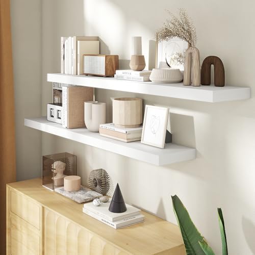 55 Inch Floating Shelves for Wall, 8 Inch Deep, Invisible Brackets - Image 2