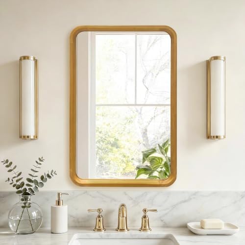 Wood Bathroom Mirror for Wall, Rectangle 20 x 30 Inch Vanity Mirror - Image 5