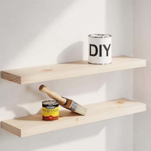Homeforia 24 Inch DIY Floating Shelves, High-End Solid Pine Wood by Homeforia