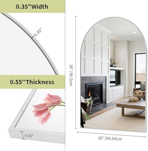 BEAUTYPEAK 26"x38" Arch Bathroom Wall Mirror - Image 5