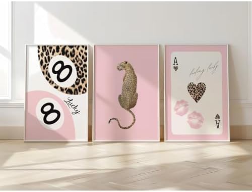 Cheetah Trendy Wall Art Preppy Leopard Canvas Print Cheetah Room Wall Decor 8 - Image 4