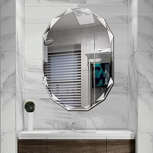 SNUGACE Single Beveled Edge Frameless Wall Mount Bathroom Vanity Mirror by Unknown