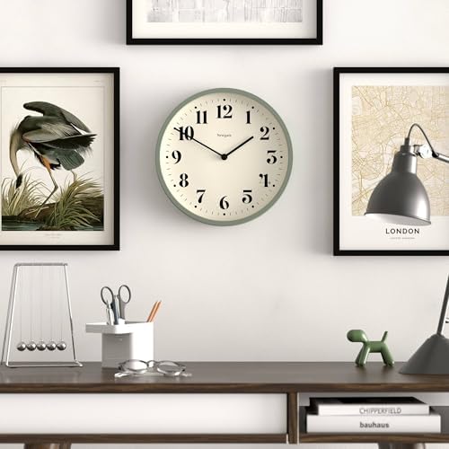 NEWGATE® Number Four Theatre wall Clock | Modern Round Clock | 12" | Asparagus - Image 2