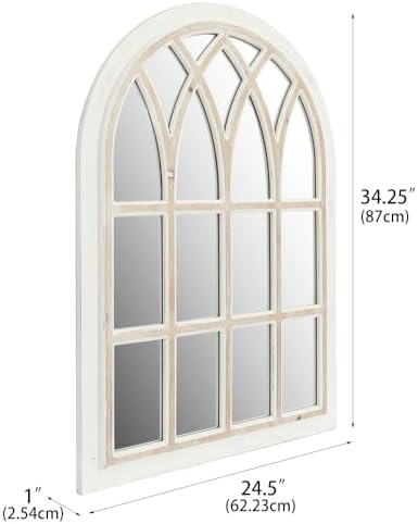 Farmhouse Window Pane Mirror, Large Decorative White Wall Mirror - Image 2