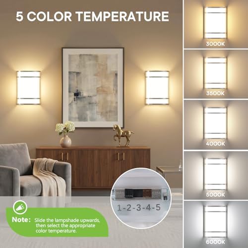 Led Wall Lights Indoor- Modern Wall Sconce Lighting 3000K/4500K/6000K - Image 4