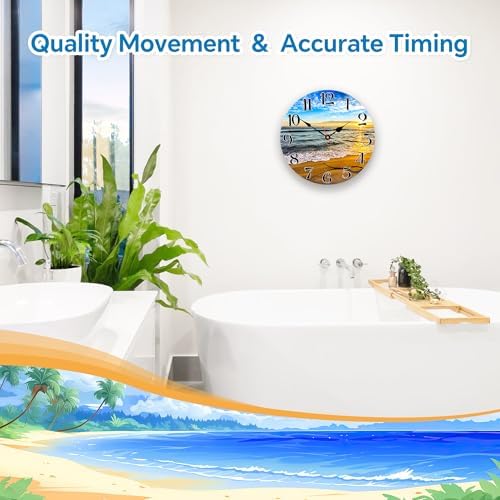 TAHEAT Nautical Sea Wall Clock, Small Coastal Beach Ocean Clocks, Decorative - Image 4