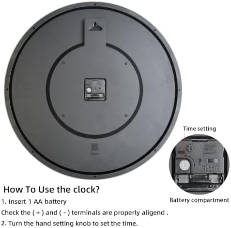 Caysie 20 Inch Large Silent Non Ticking Wall Clock, Quartz Battery Operated - Image 7