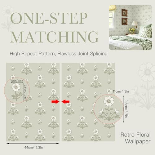 Vintage Floral Wallpaper Floral Peel and Stick Wallpaper - Image 2