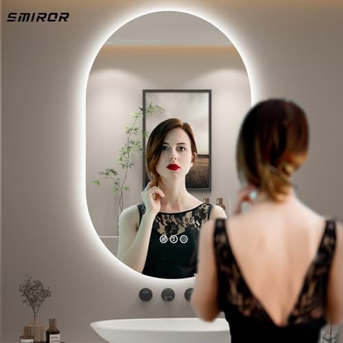 SMIROR 24x32 Oval Backlit LED Bathroom Vanity Mirror - Image 2